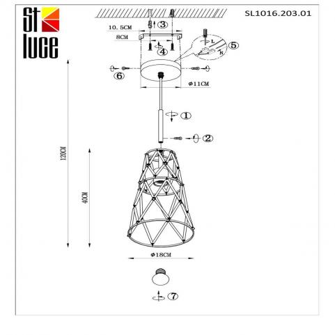 ST Luce Подвесной светильник ST-Luce Narrio SL1016.203.01