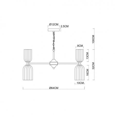 Светильник подвесной Arte Lamp Charm A1623LM-10GO