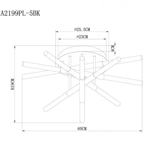Светильник потолочный Arte Lamp Fernando A2199PL-5BK
