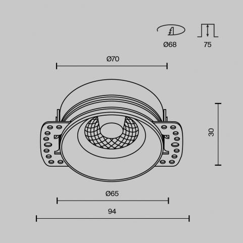 Точечный светильник Maytoni Technical Downlight Flint DL101-GU10-TRS-W