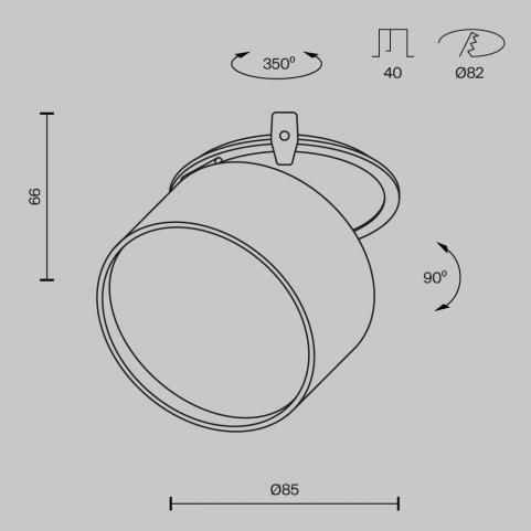 Точечный светильник Maytoni Technical Downlight 2200-4000K Onda DL024-12W-DTW-B
