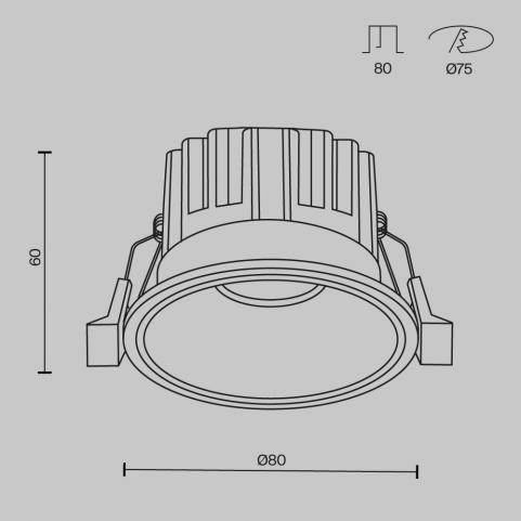 Точечный светильник Maytoni Technical Downlight 3000K Round DL058-12W3K-B