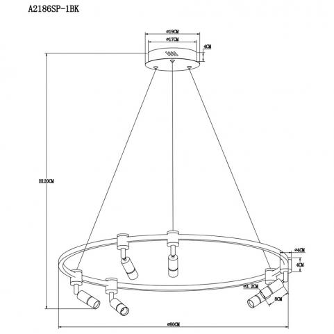 Светильник подвесной Arte Lamp Ring A2186SP-1BK
